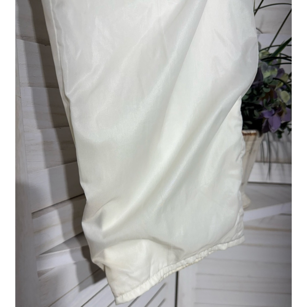 Le Coq Sportif vintage white pants wide legs waterproof elastic waist sz M - Picture 6 of 11